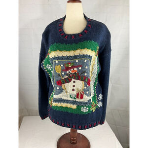 Women’s Fashion Bug Holiday Christmas Pullover Sweater Size Large Vintage EUC